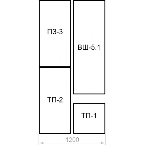 Прихожая ТП-1 + ТП-2 + ПЗ-3 + ВШ-5.1 купить в Москве по цене от 18260р. в интернет-магазине justmebel.ru