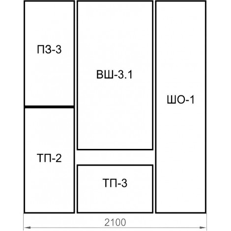 Прихожая ТП-1 + ТП-2 + ПЗ-3 + ВШ-5.1 + ШО-1 купить в Москве по цене от 26800р. в интернет-магазине justmebel.ru