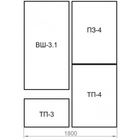 Прихожая ВШ-3.1 + ТП-3 + ТП-4 + ПЗ-4 купить в Москве по цене от 22320р. в интернет-магазине justmebel.ru