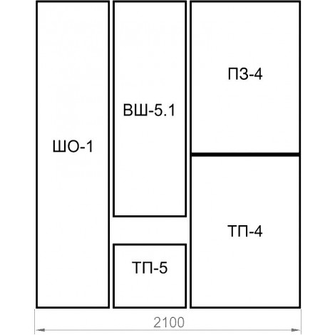 Прихожая ВШ-5.1+ТП-5+ТП-2+ПЗ-3+ШО-1 купить в Москве по цене от 25790р. в интернет-магазине justmebel.ru