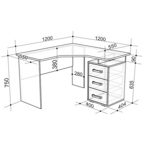 Письменный стол Лайт-2 компьютерный 1200 угловой купить в Москве по цене от 8771р. в интернет-магазине justmebel.ru