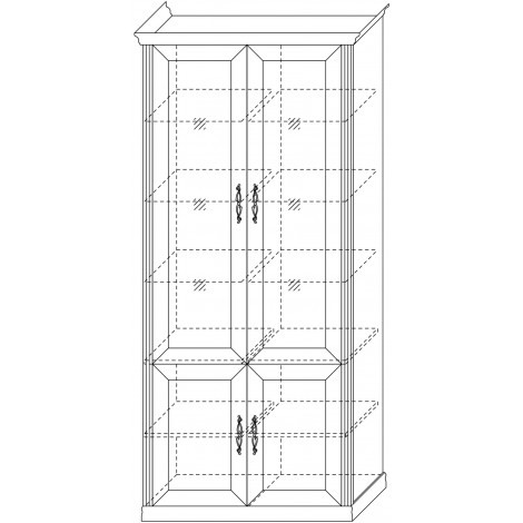 Шкаф-витрина Шкаф 4-х дверный (2 стеклодвери) Венето купить в Москве по цене от 38450р. в интернет-магазине justmebel.ru