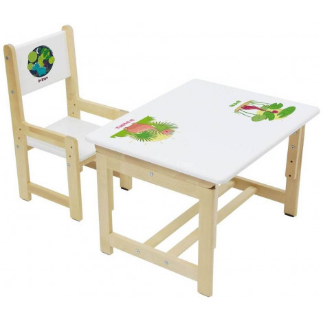 Столик и стульчик Комплект растущей детской мебели Polini kids Eco 400 SM 68х55 см купить в Москве по цене от 5990р. в интернет-магазине justmebel.ru