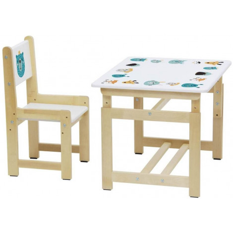 Столик и стульчик Комплект растущей детской мебели Polini kids Eco 400 SM 68х55 см купить в Москве по цене от 5990р. в интернет-магазине justmebel.ru