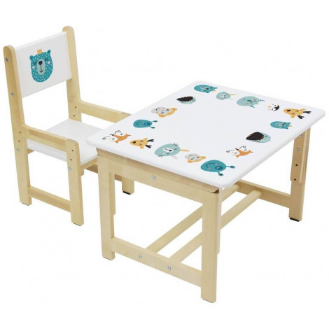 Столик и стульчик Комплект растущей детской мебели Polini kids Eco 400 SM 68х55 см купить в Москве по цене от 5990р. в интернет-магазине justmebel.ru