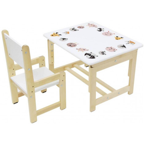 Столик и стульчик Комплект растущей детской мебели Polini kids Eco 400 SM 68х55 см купить в Москве по цене от 5990р. в интернет-магазине justmebel.ru