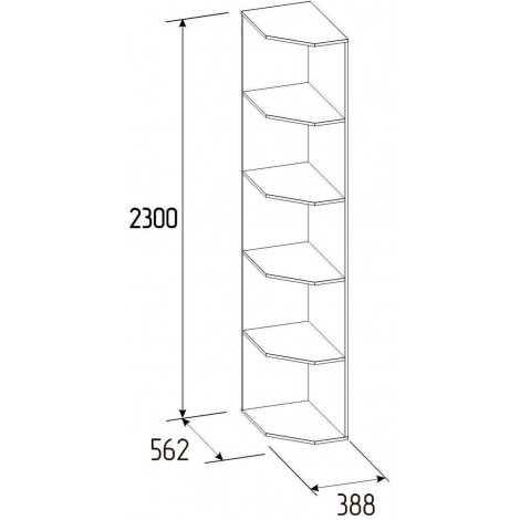 Стеллаж Монако 14 (спальня) Полка угловая купить в Москве по цене от 4999р. в интернет-магазине justmebel.ru