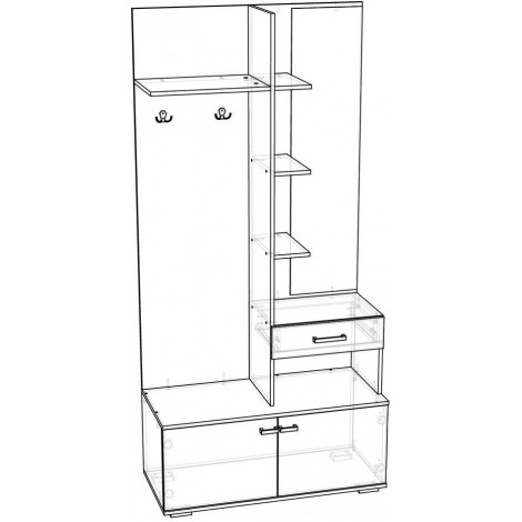 Прихожая Инес ВЗ 1000 купить в Москве по цене от 6590р. в интернет-магазине justmebel.ru