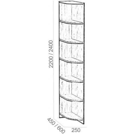Стеллаж угловой к шкафу купе Командорс купить в Москве по цене от 3690р. в интернет-магазине justmebel.ru