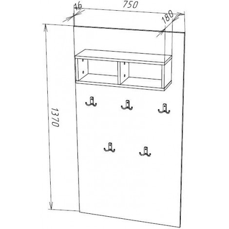 Настенная вешалка для одежды Глосс купить в Москве по цене от 3590р. в интернет-магазине justmebel.ru