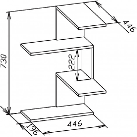 Настенная полка ПК-7 купить в Москве по цене от 1420р. в интернет-магазине justmebel.ru